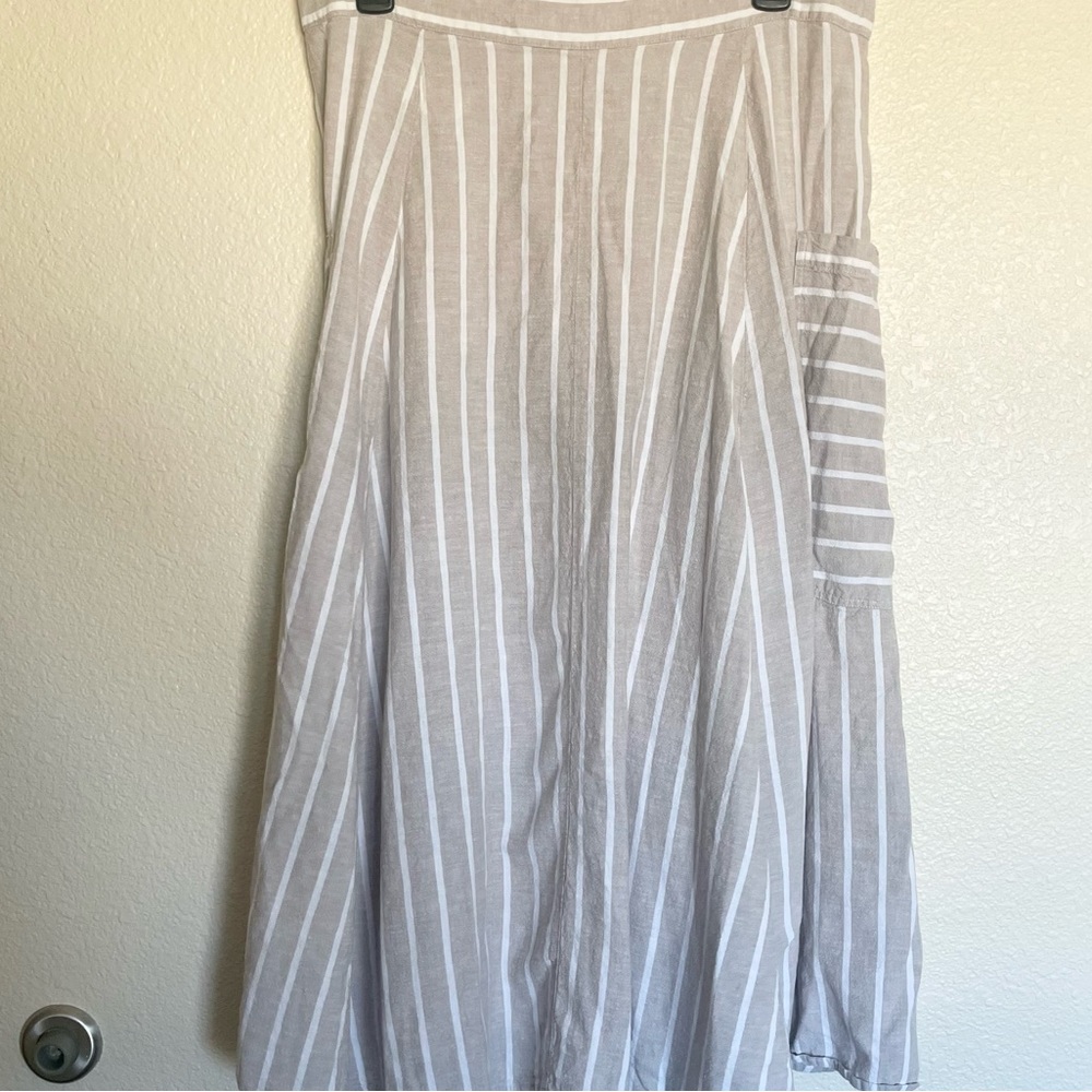 Happy X Nature Linen Blend Serene Midi Button Front Skirt - Picture 6 of 8